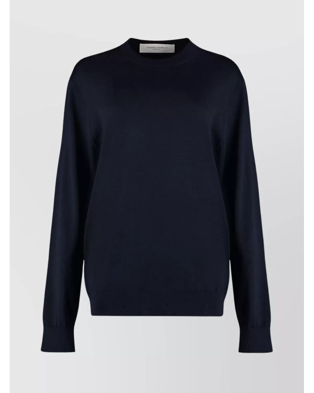 Golden Goose Deluxe Brand Blue Virgin Wool Crew-Neck Sweater for men