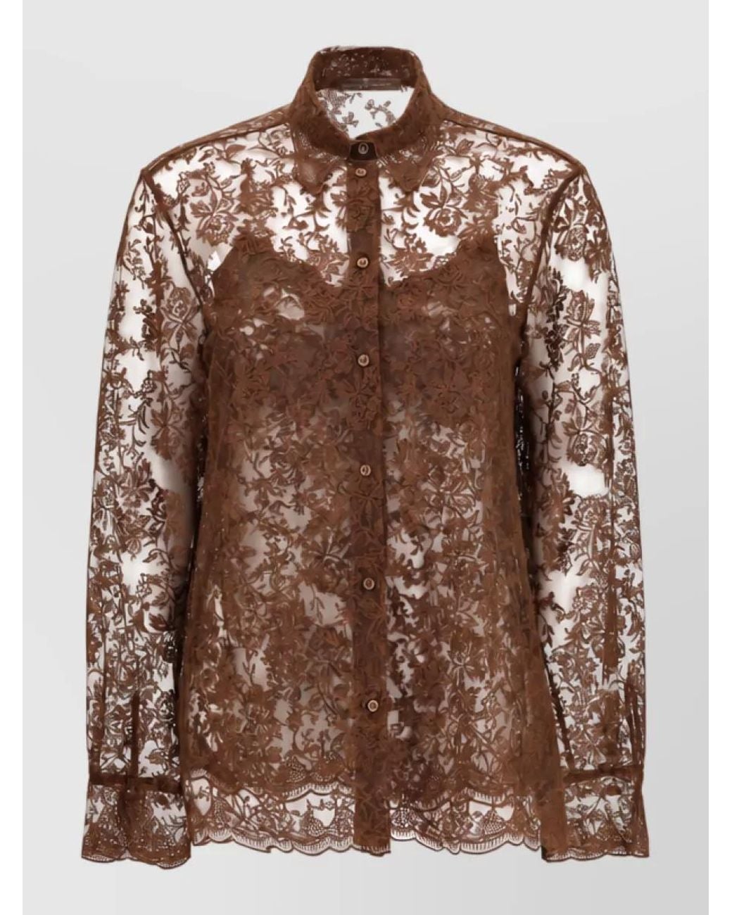 Ermanno Scervino Brown Polyester Shirt