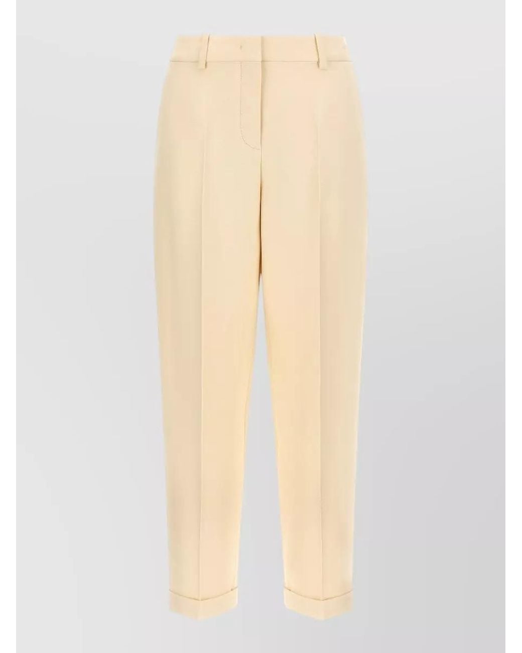 Fendi Natural Silk Tailored Trousers
