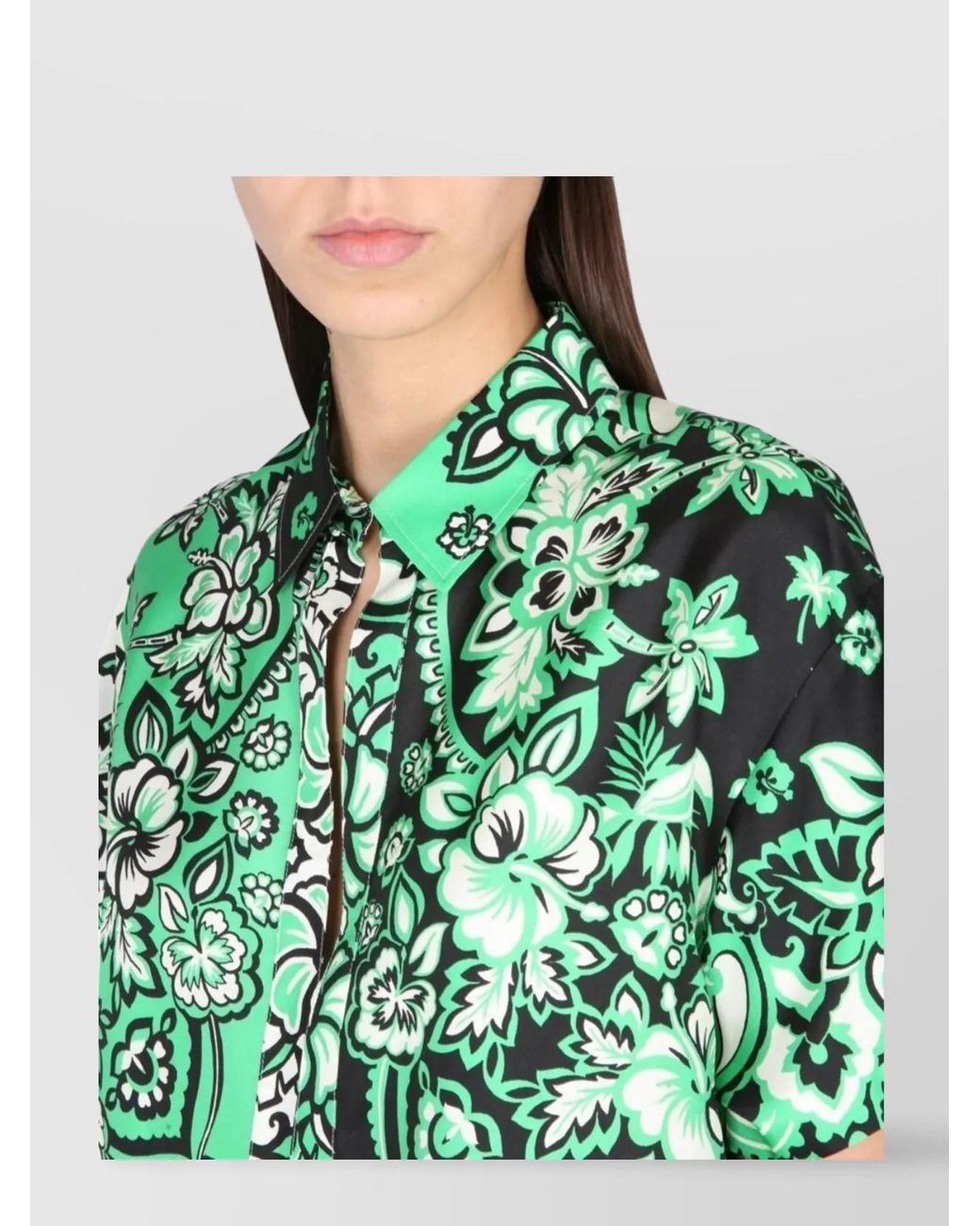 RED Valentino Green Silk Shirt