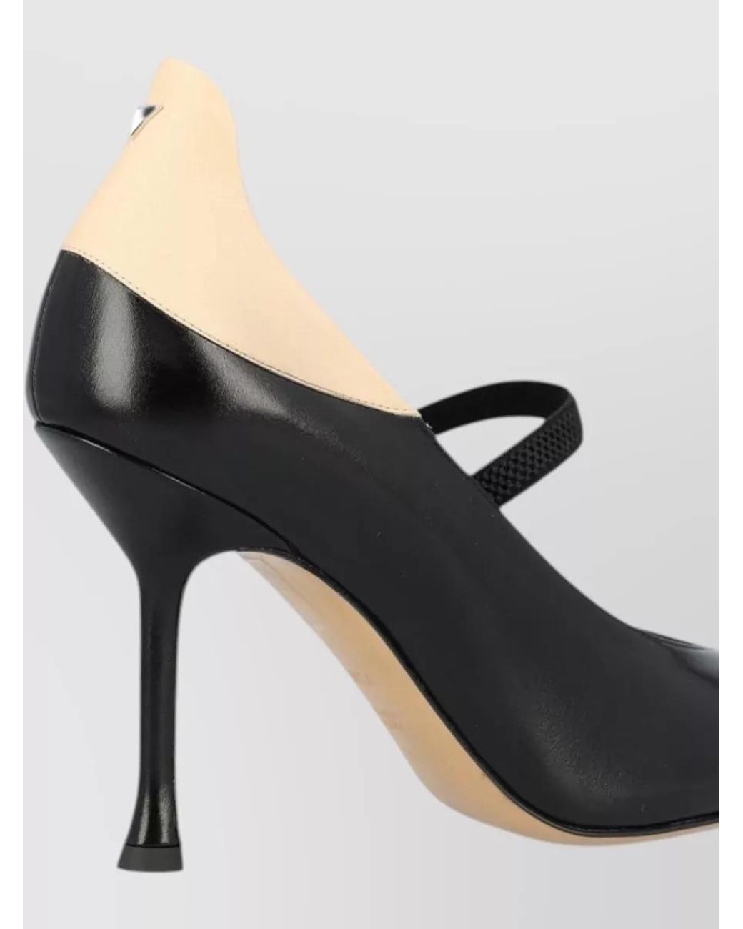 Fendi Black Leather Two-Tone Pointed-Toe Pumps