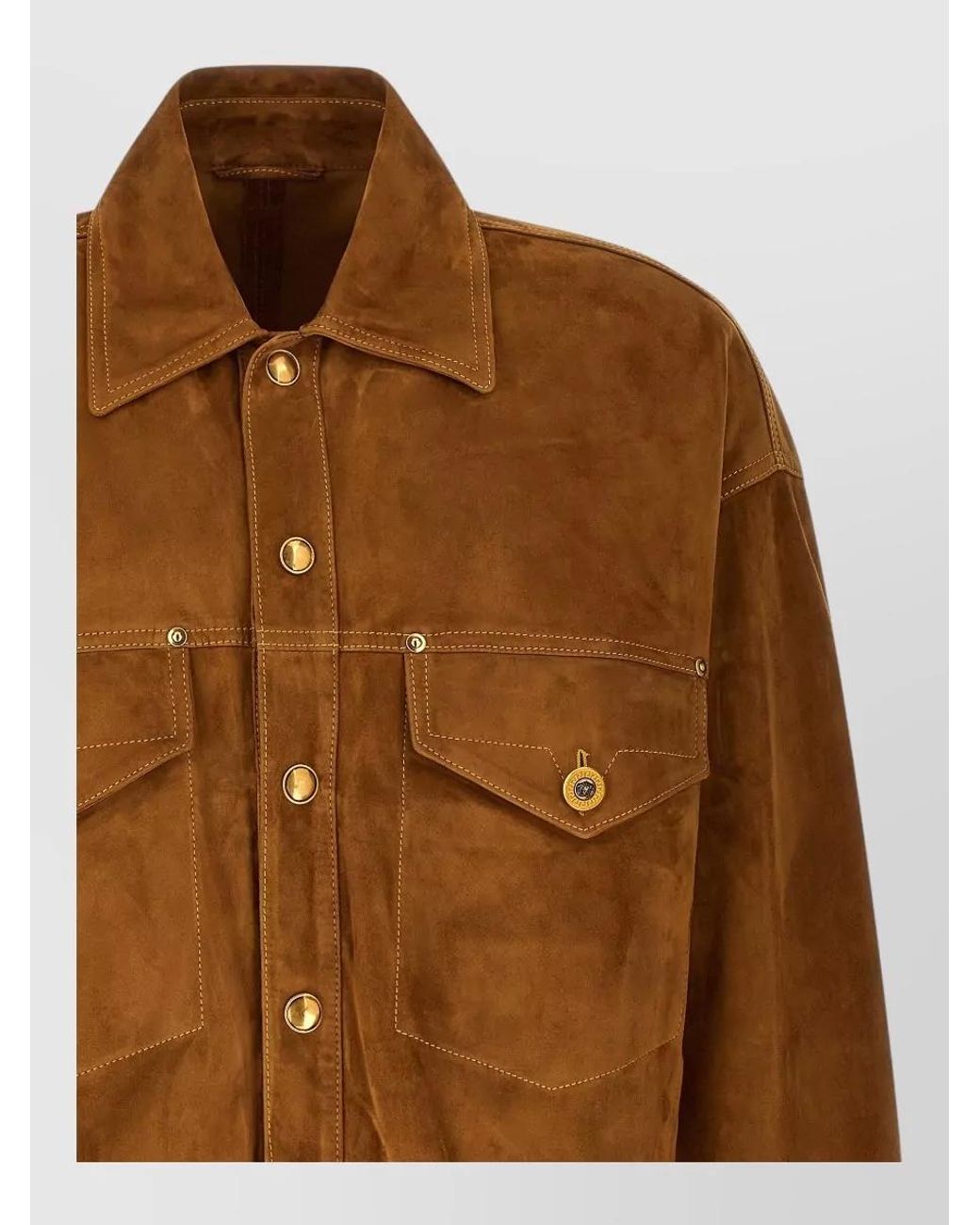 Versace Brown Suede Blouson for men