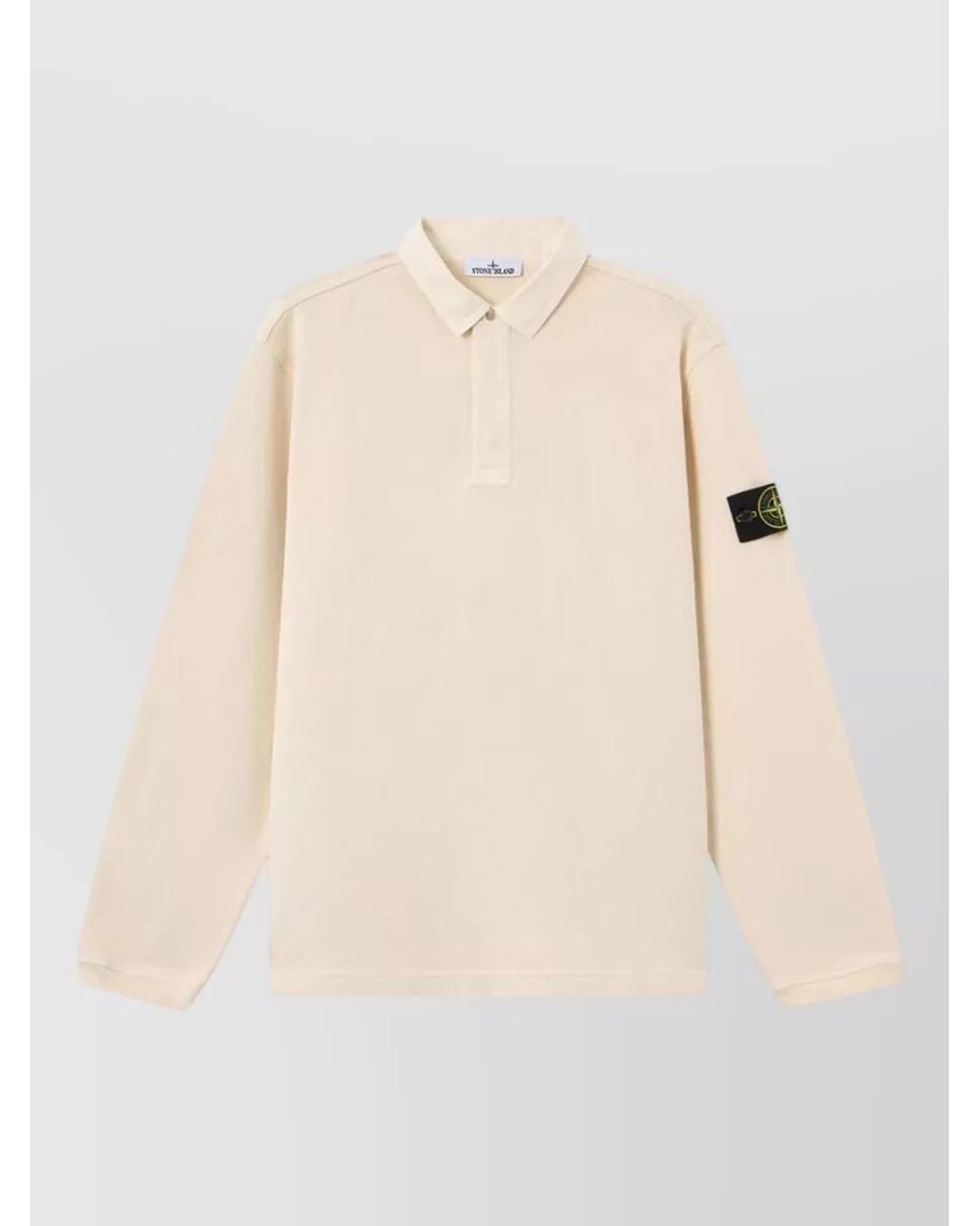 Stone Island Natural Cotton Long-Sleeve Polo Shirt for men
