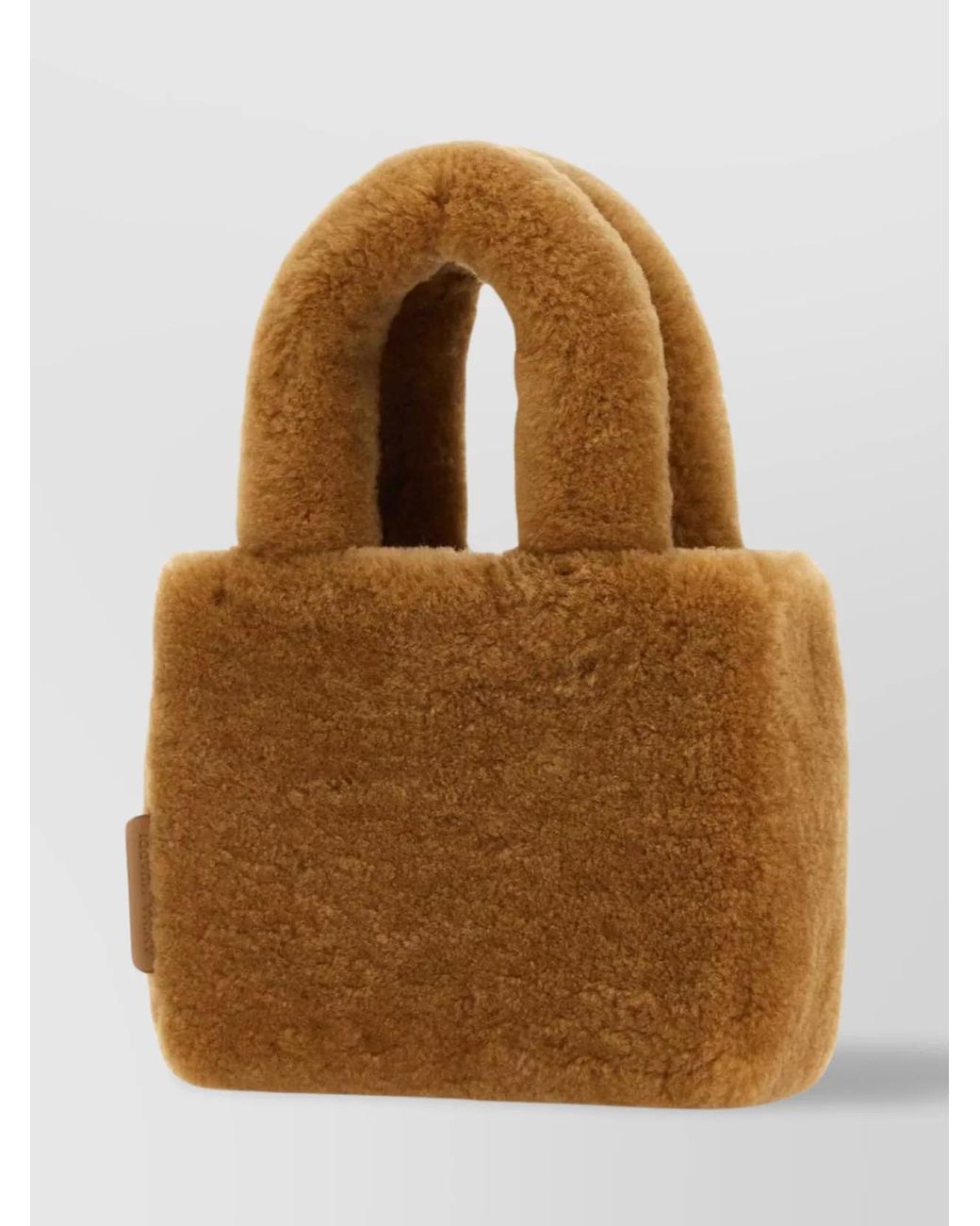 AMINA MUADDI Brown Shearling Shoulder Bag