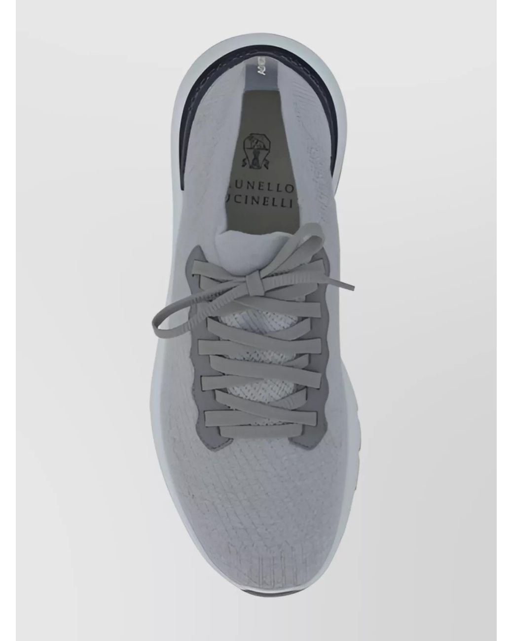 Brunello Cucinelli Gray Knitted Low-Top Sneakers for men