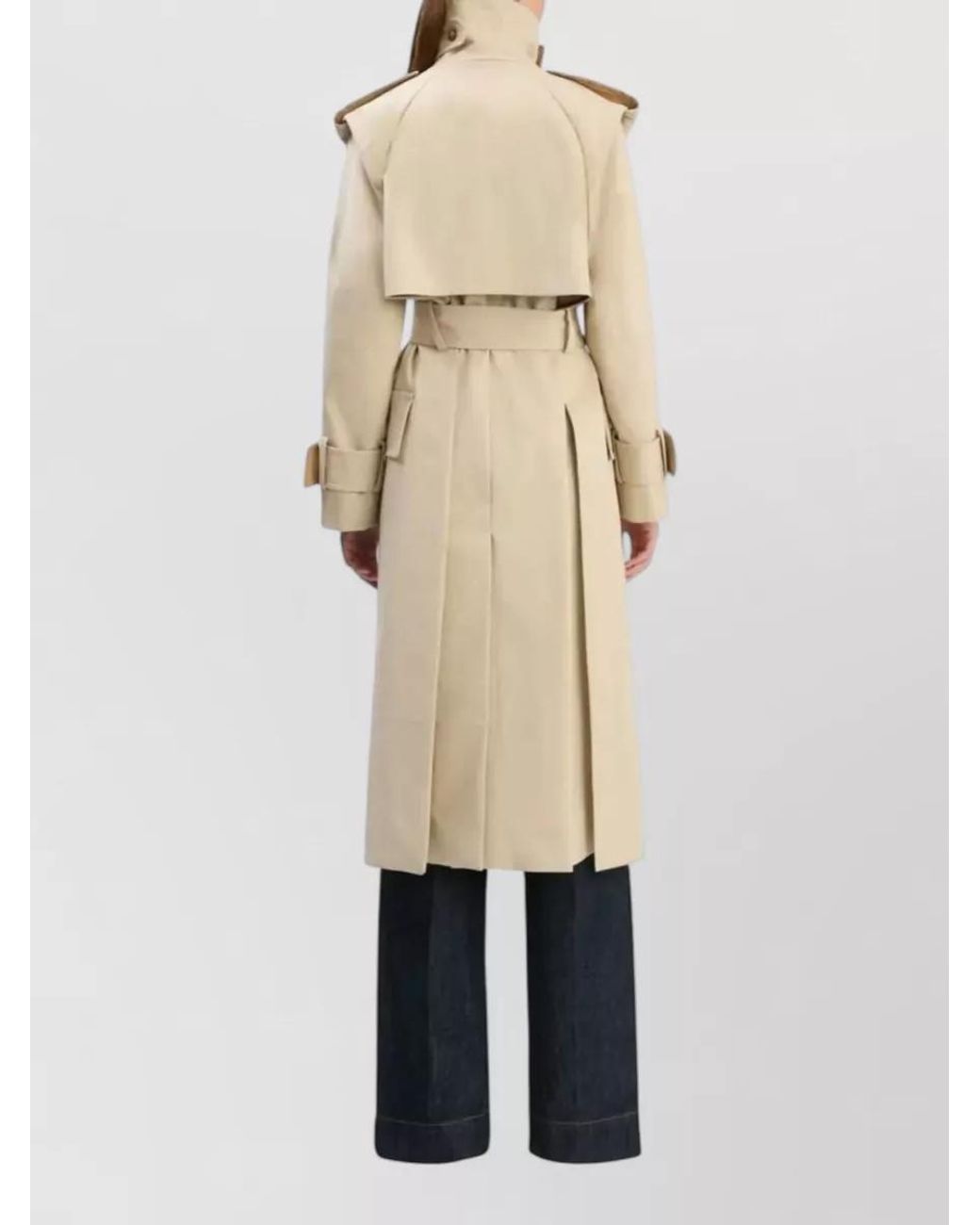 Victoria Beckham Natural Cotton Belted Trench Coat
