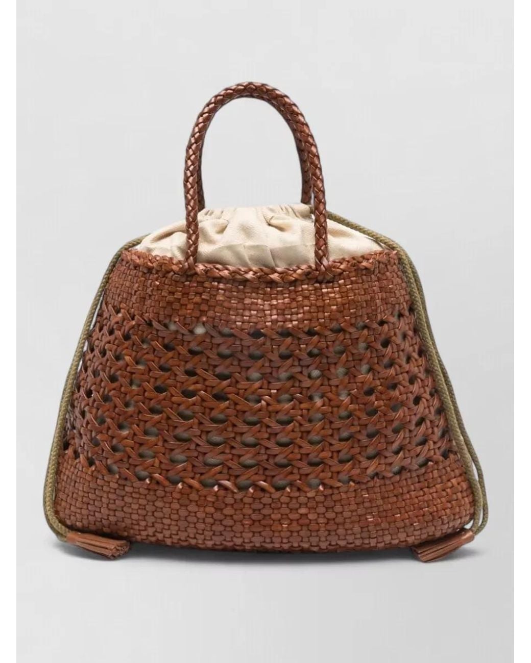 Dragon Diffusion Brown Hand Woven Bucket Bag