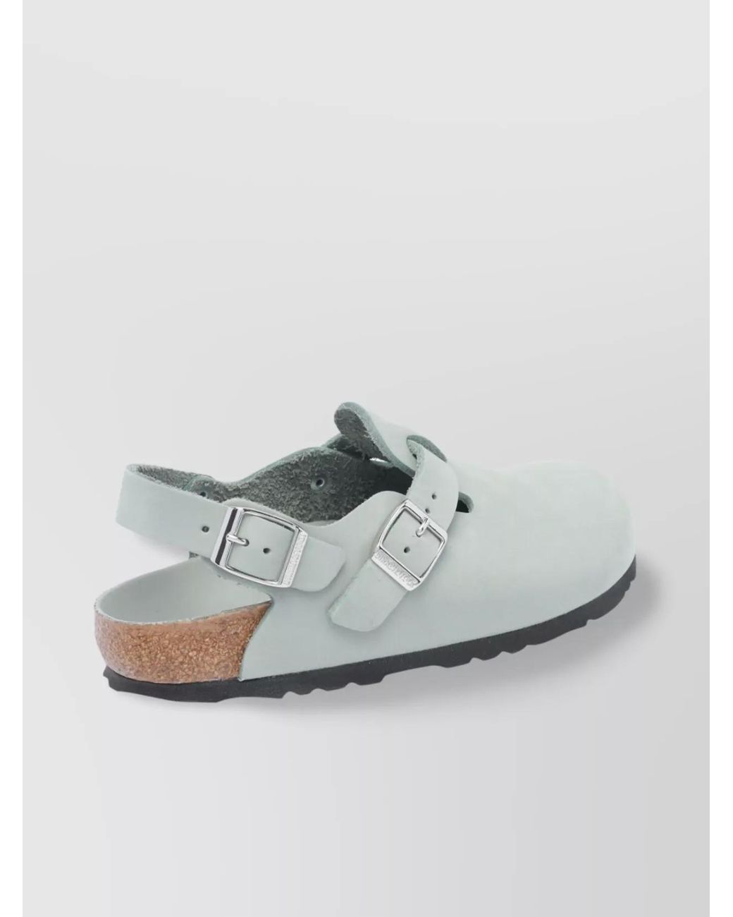 Birkenstock Gray Leather Mules