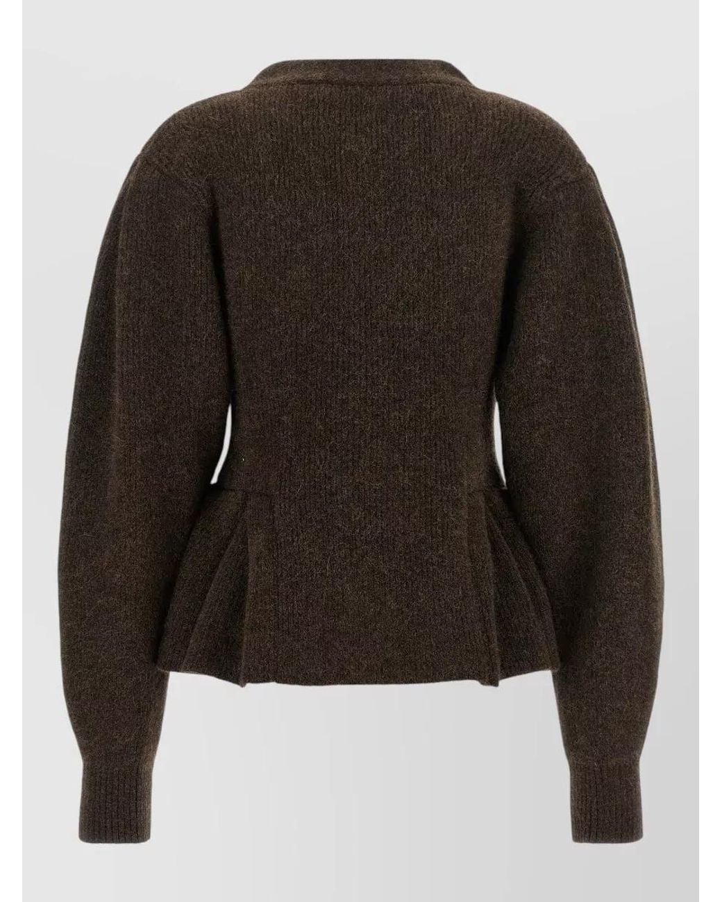 ROTATE BIRGER CHRISTENSEN Black Ribbed Peplum Cardigan