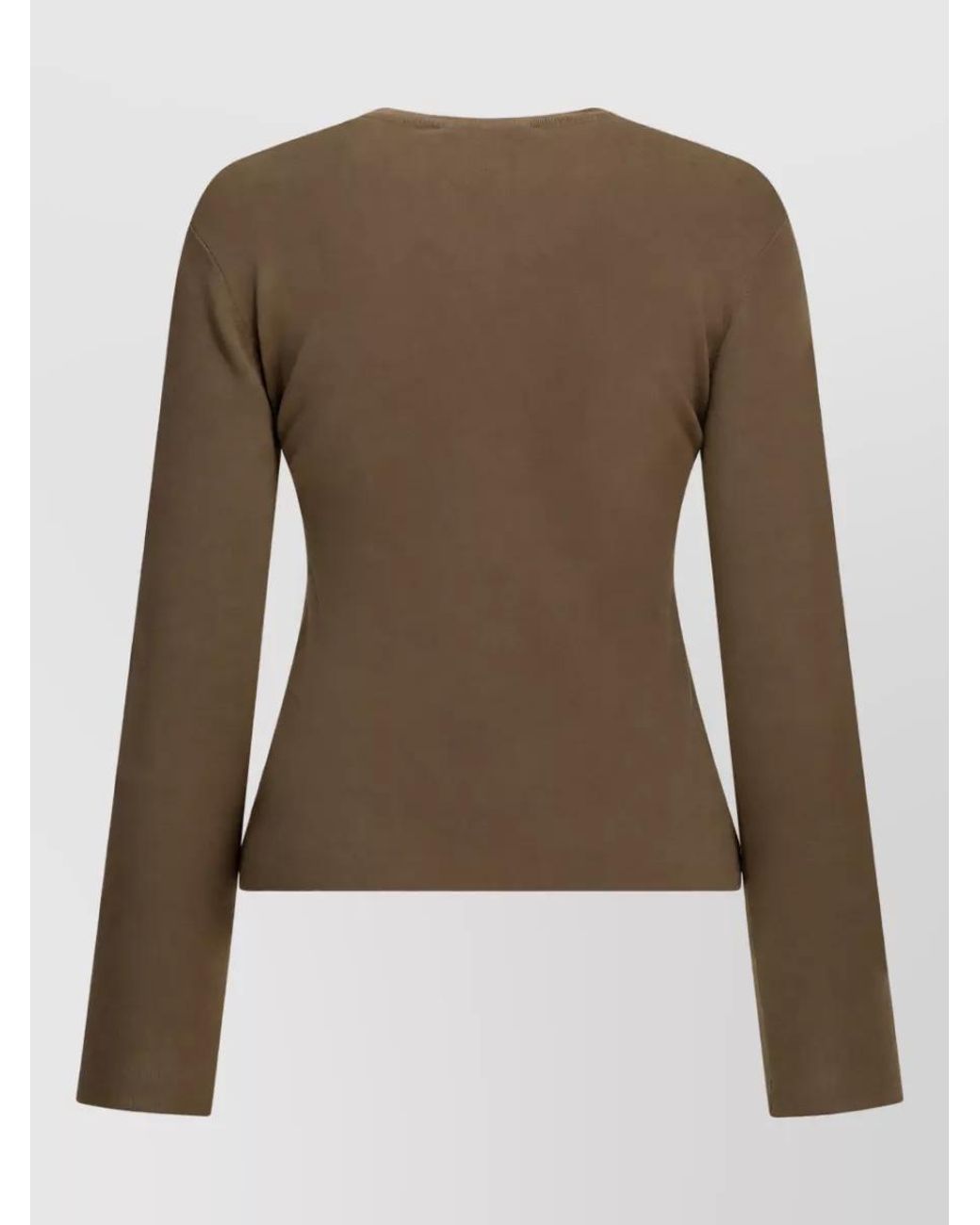 Max Mara Brown Virgin Wool Round Neck Jumper