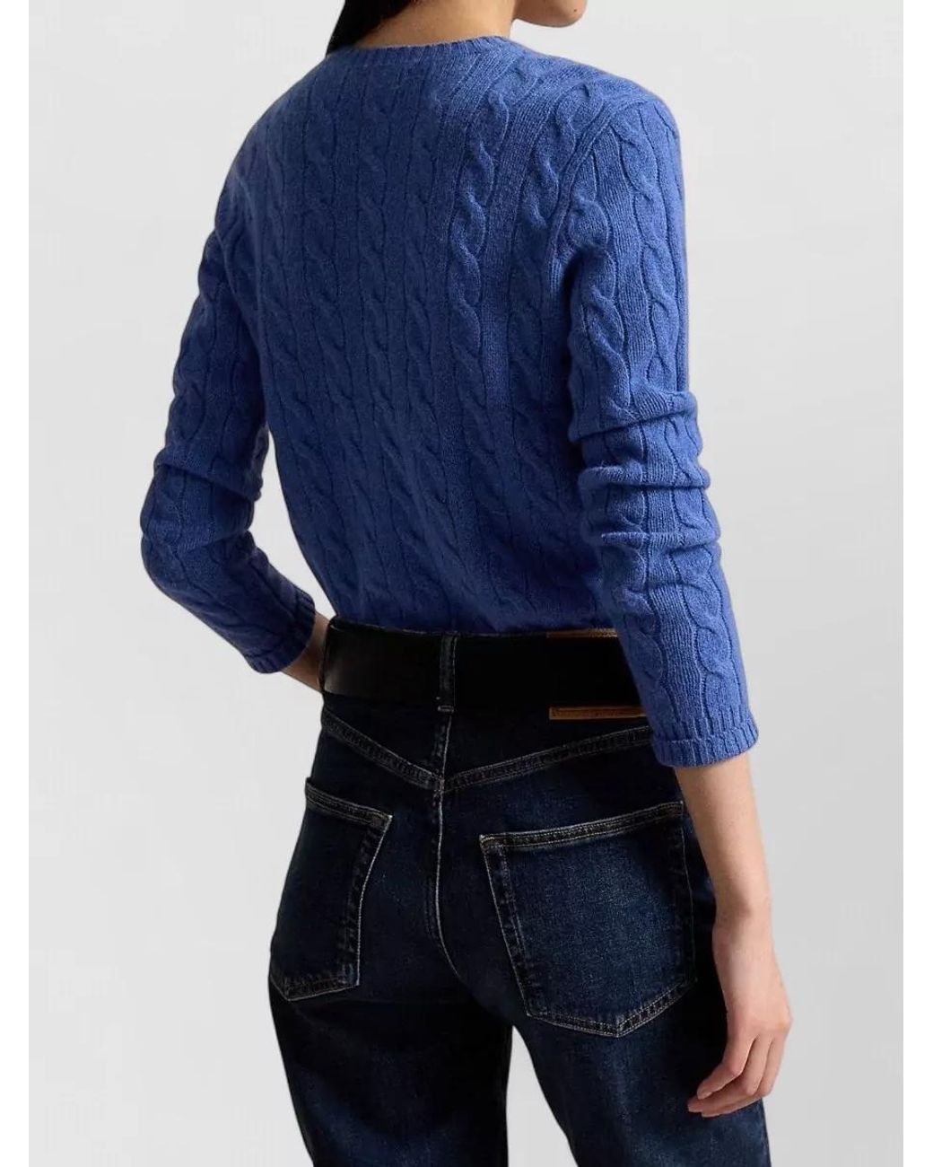 Polo Ralph Lauren Blue Cashmere Wool Long-Sleeve Sweater