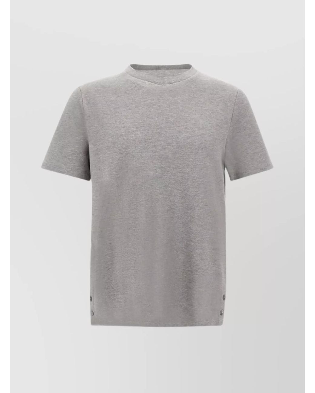 Thom Browne Gray Cotton Relaxed-Fit Piqué Short-Sleeve T-Shirt for men