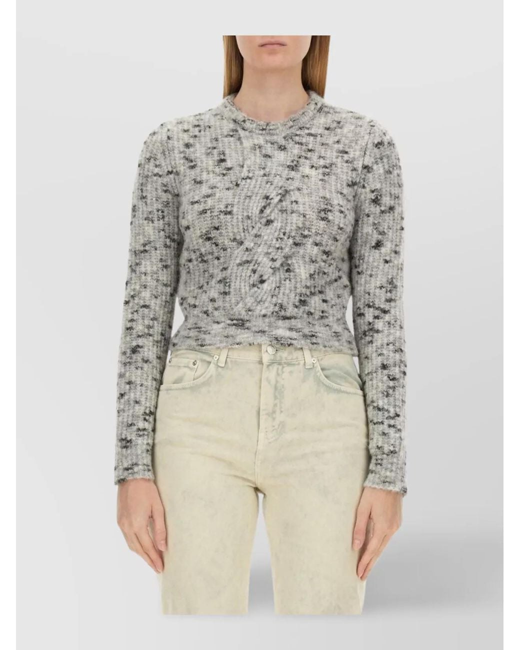 Moschino Gray Cropped Jumper
