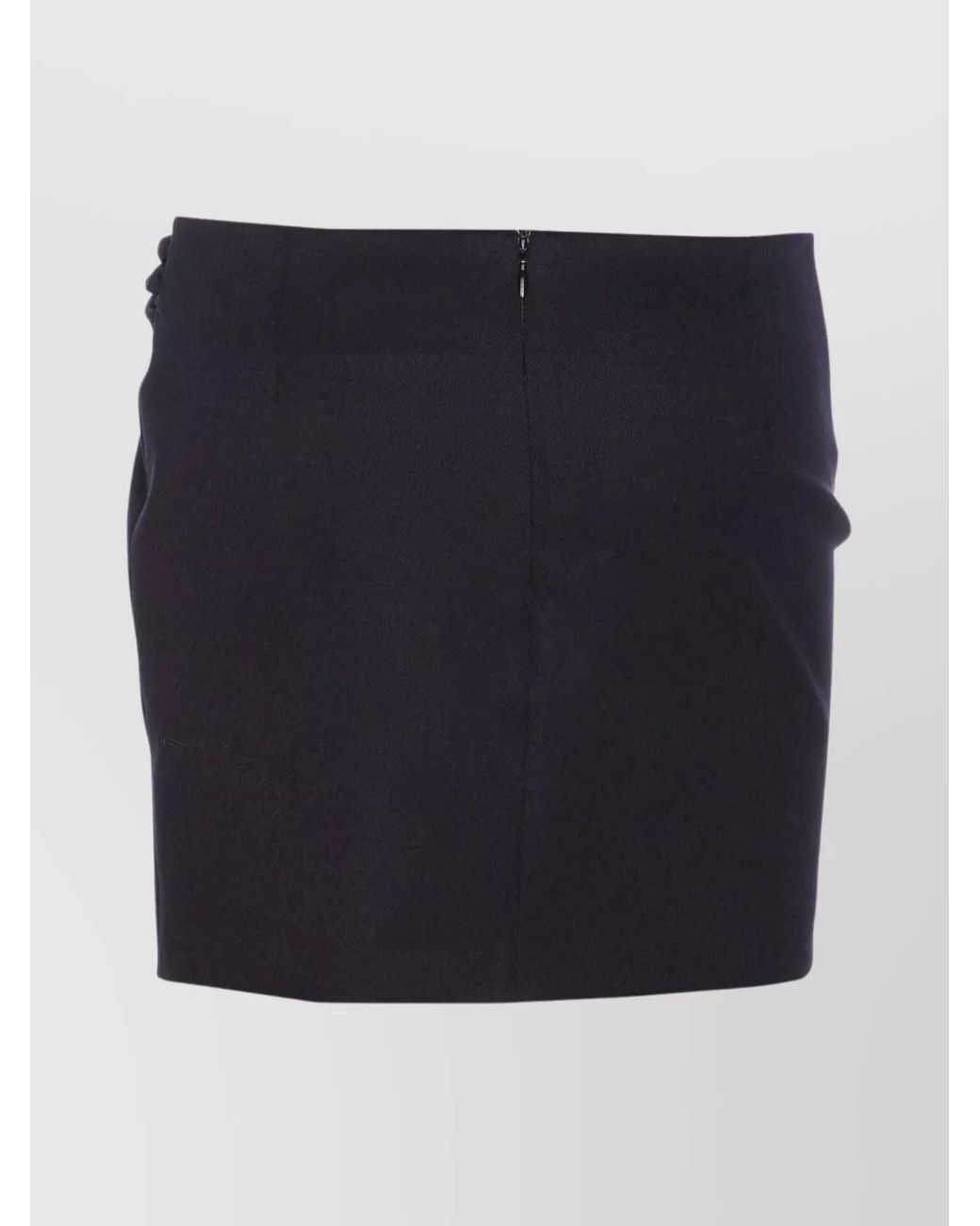The Attico Blue Virgin Wool Asymmetric Mini Skirt