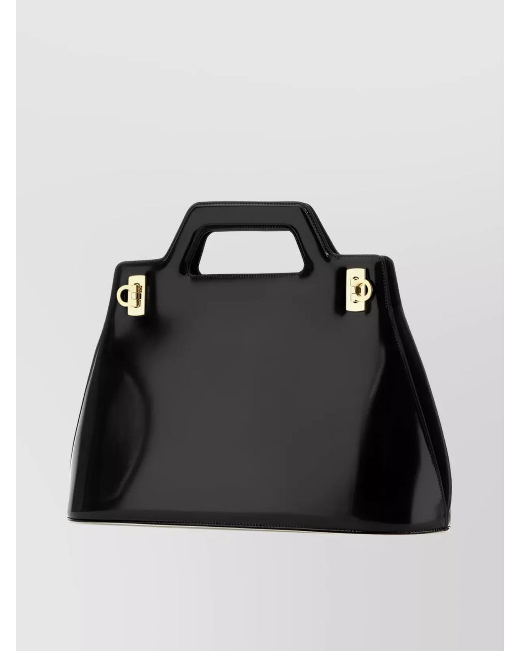 Ferragamo Black Gancini Small Leather Tote Bag