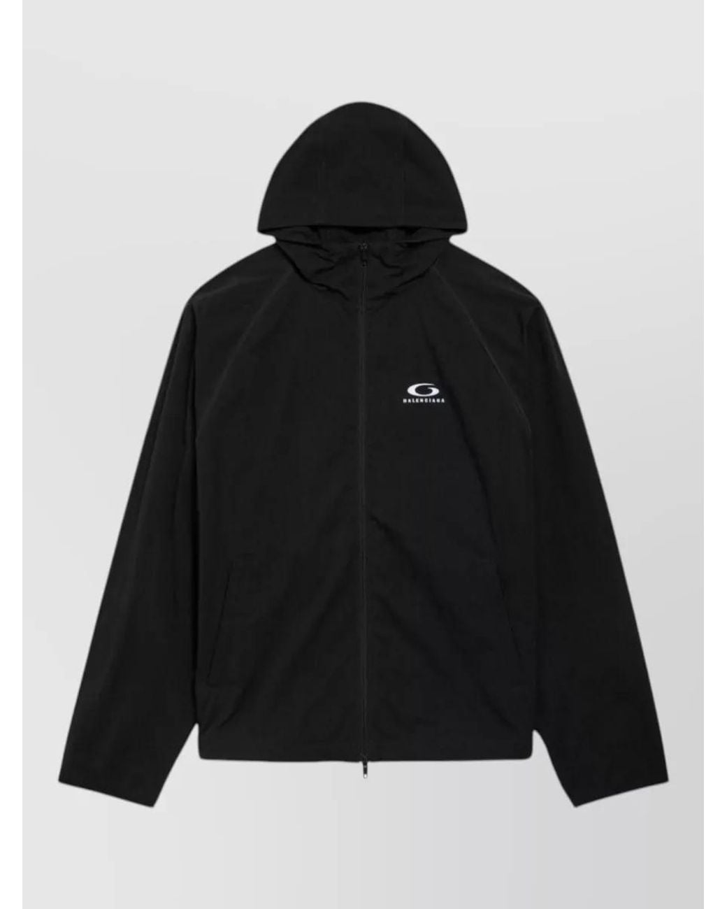 Balenciaga Black Technical Hooded Sport Jacket for men