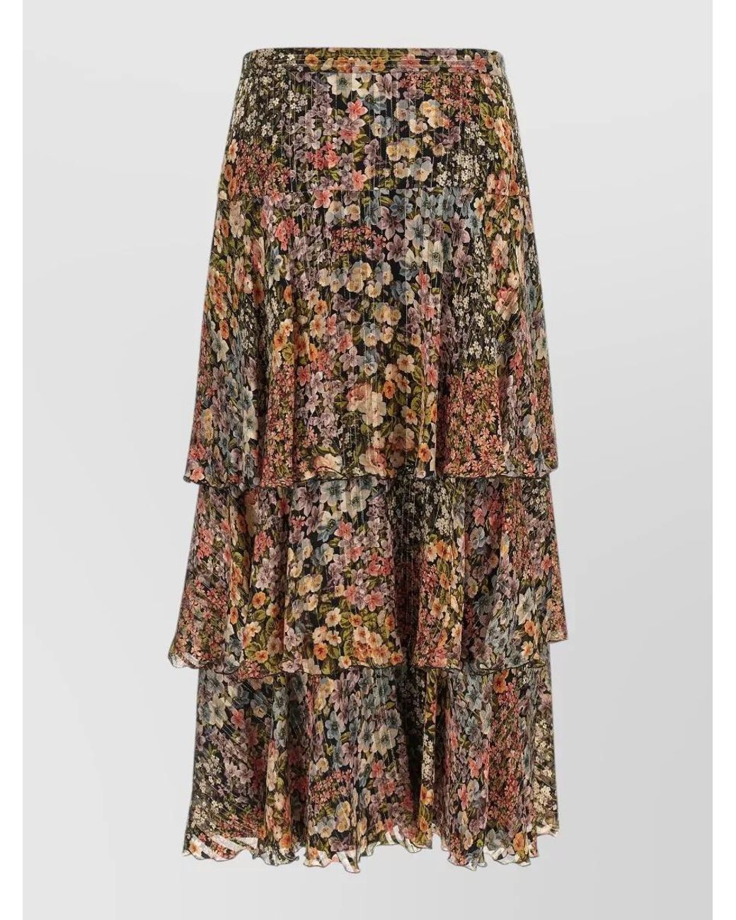 Valentino Garavani Natural Silk Pleated Skirt