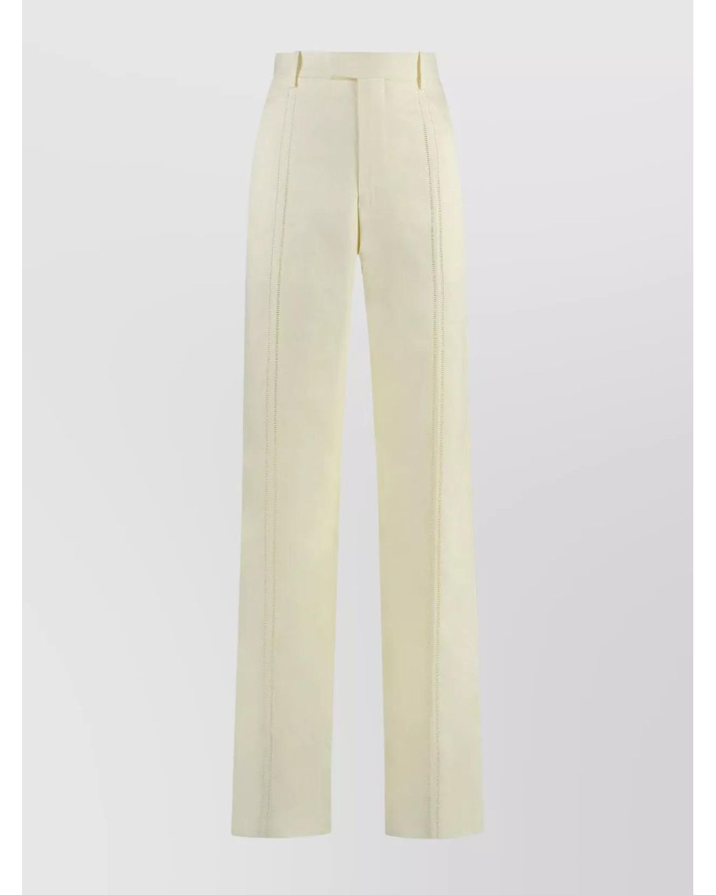 Bottega Veneta White Linen Wide-Leg Trousers