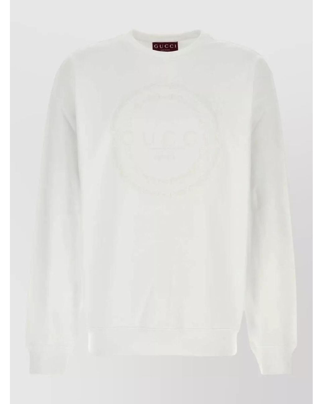 Gucci White Cotton Sweatshirt for men