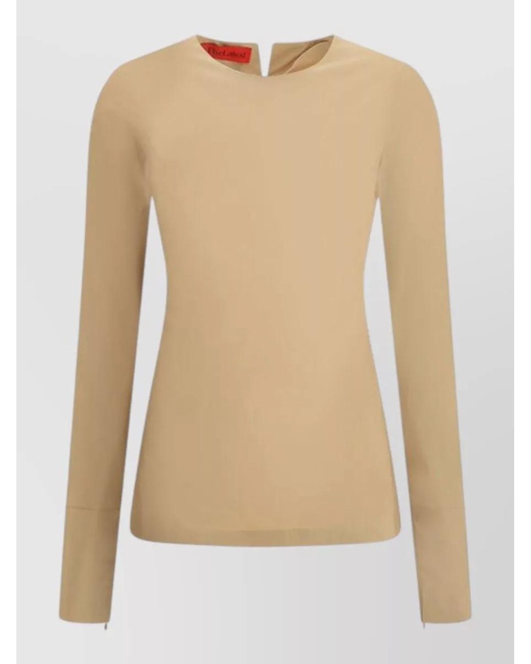 Thelatest Natural Cotton Terry Long-Sleeve Blouse