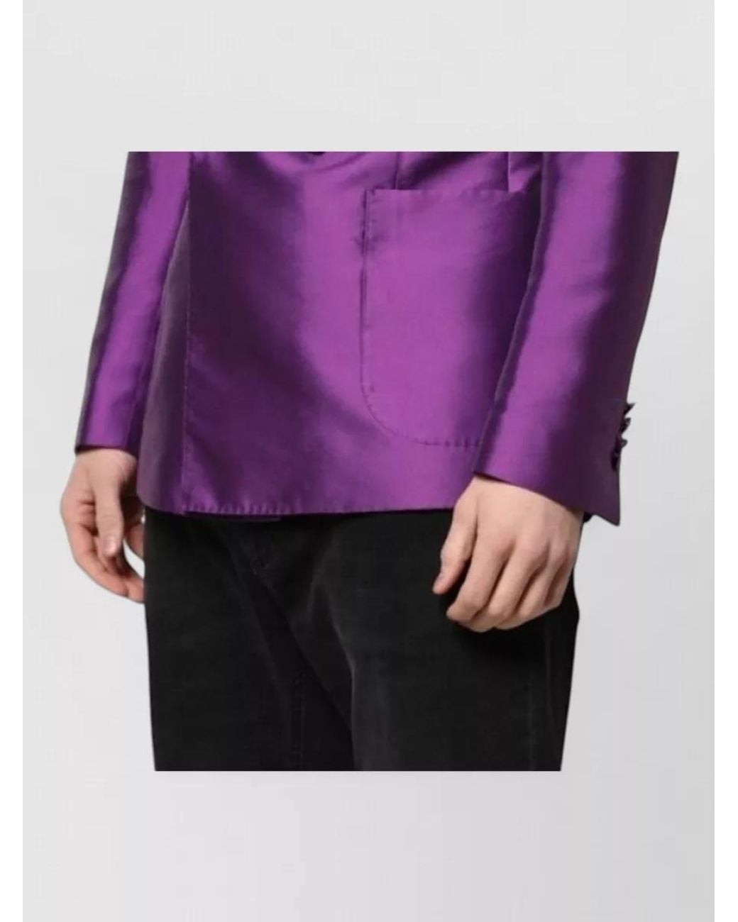 Dolce & Gabbana Purple Silk Double-Breasted Blazer for men