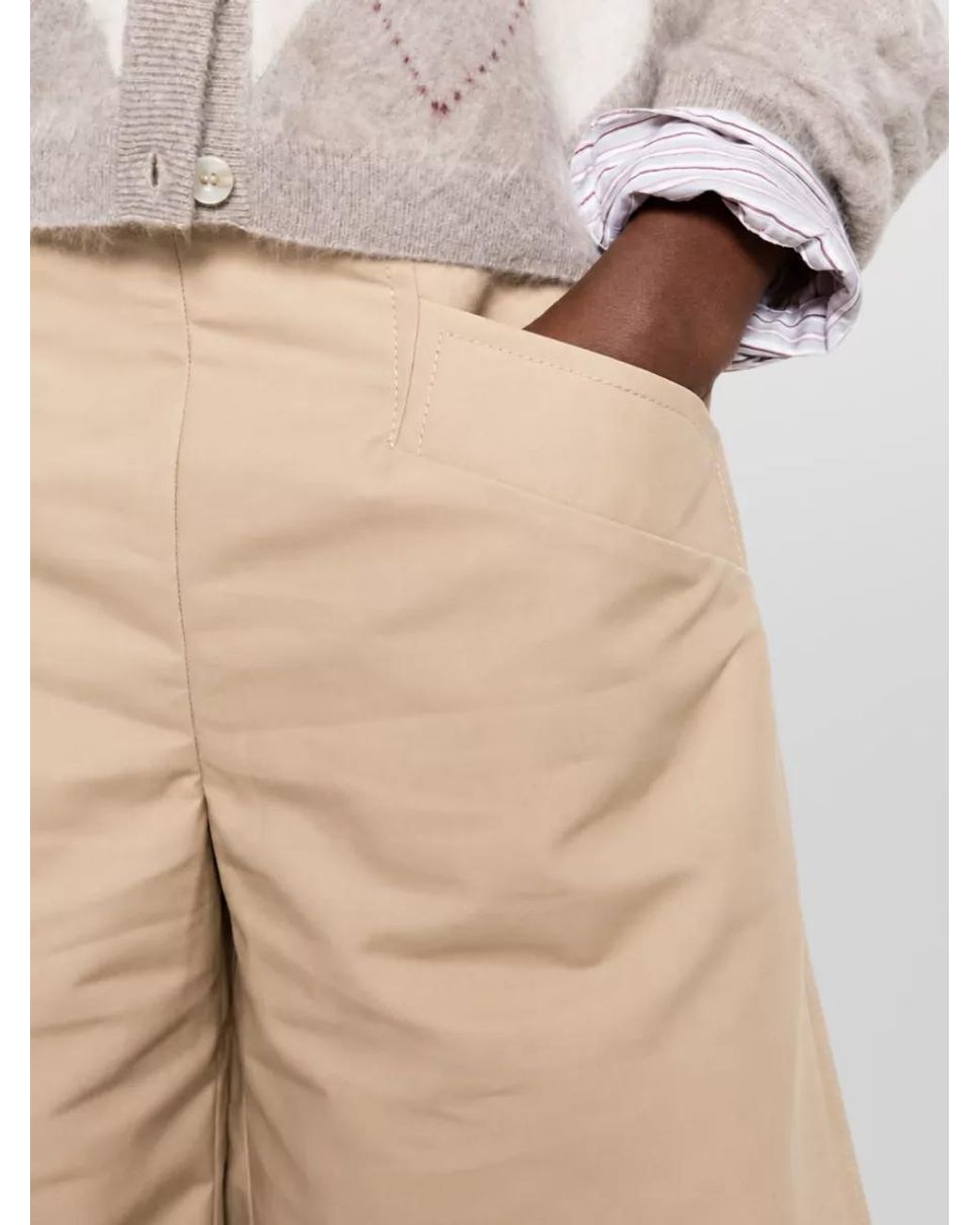 Ganni Natural Organic Cotton Bermuda Shorts
