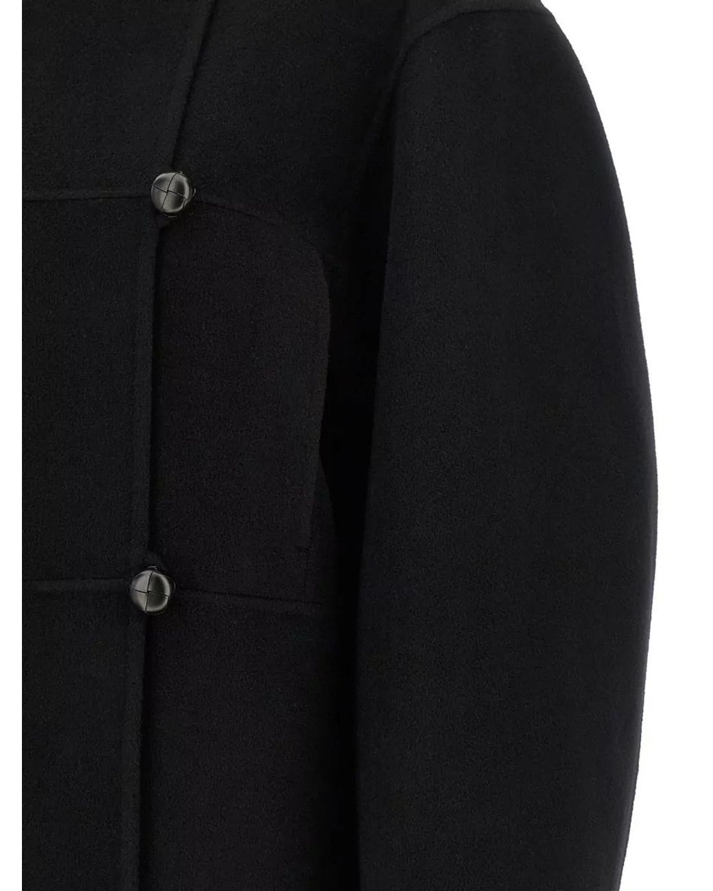 Rohe Black Cashmere Wool Asymmetric High-Collar Jacket