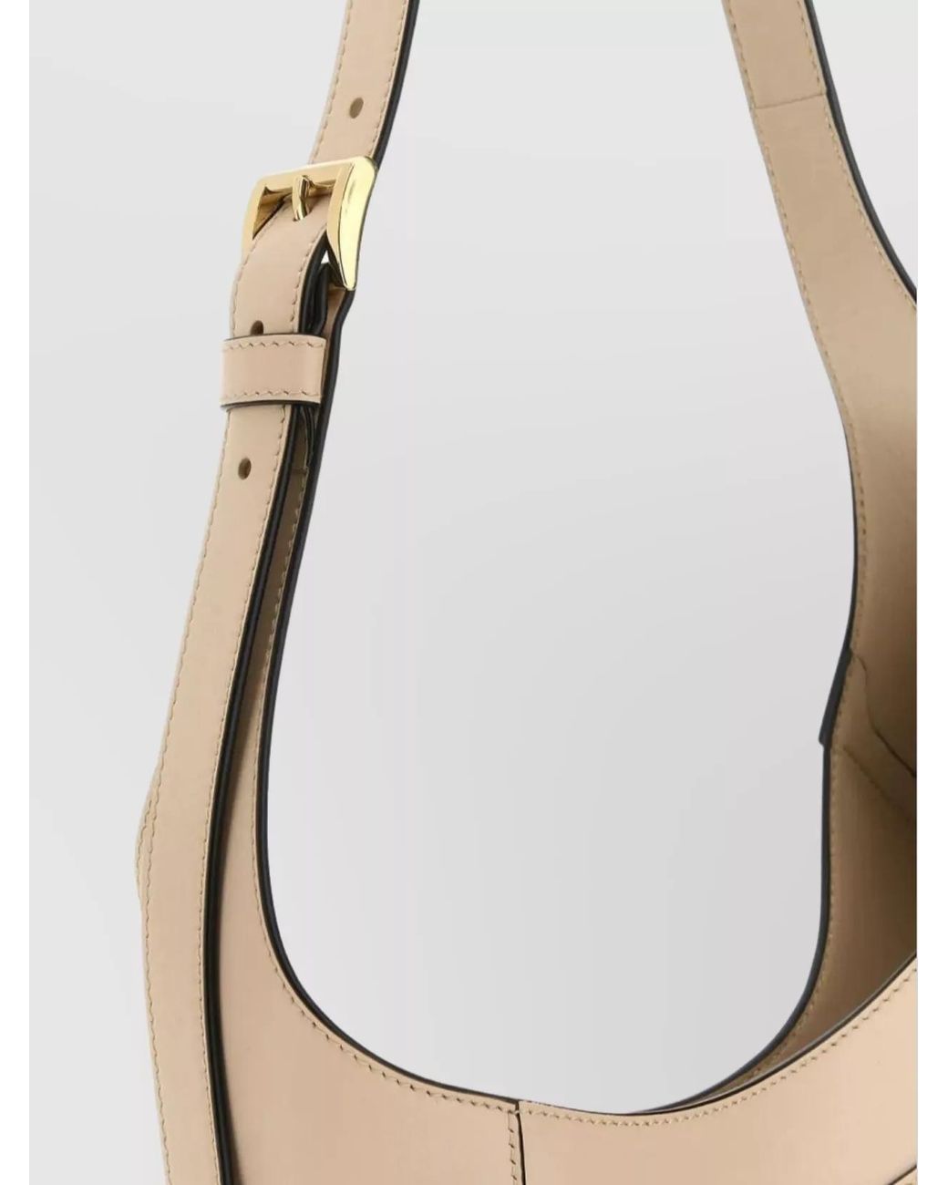 Prada Natural Triangle Leather Shoulder Bag