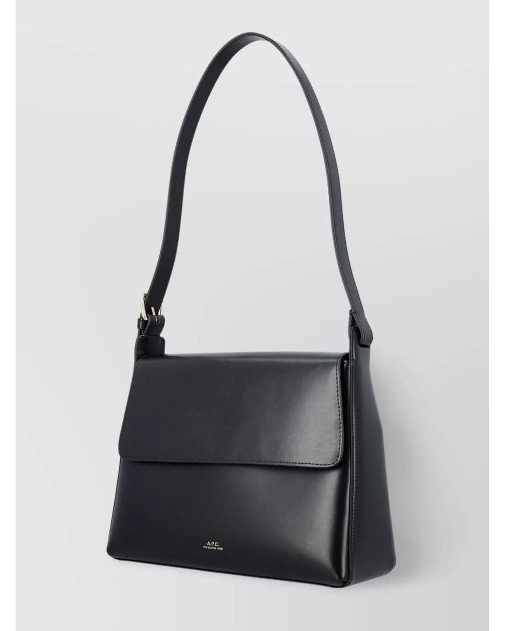 A.P.C. Black Virginie Flap Leather Shoulder Bag