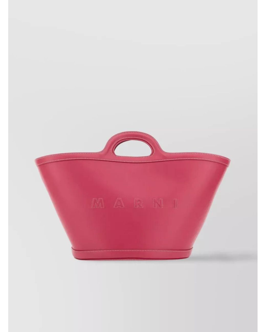 Marni Pink Tropicalia Compact Leather Tote