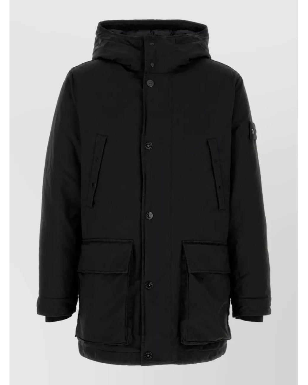 Stone Island Black Down Puffer Jacket for men