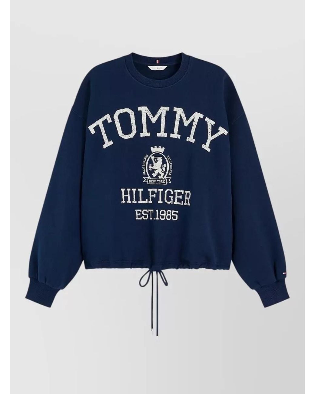 Tommy Hilfiger Blue Cotton Logo-Print Sweatshirt