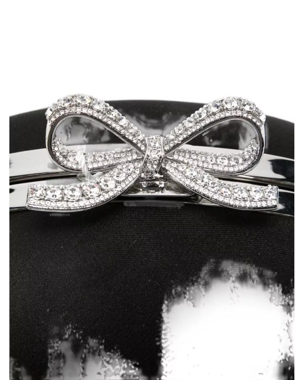 Self-Portrait White The Bow Satin Clutch Bag