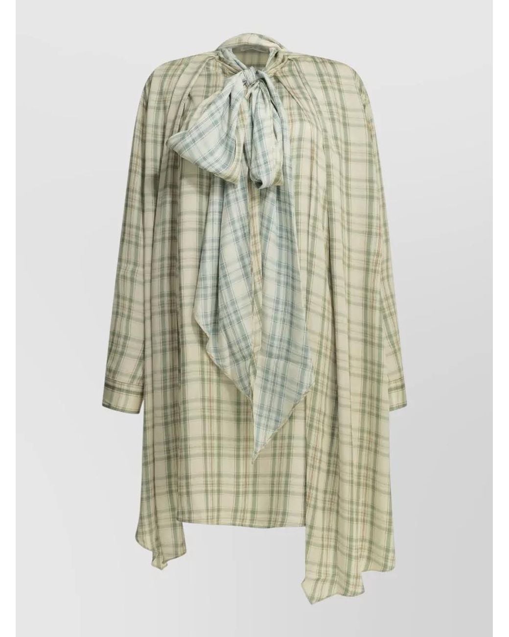 Acne Green Checked Viscose Mini Shirt Dress