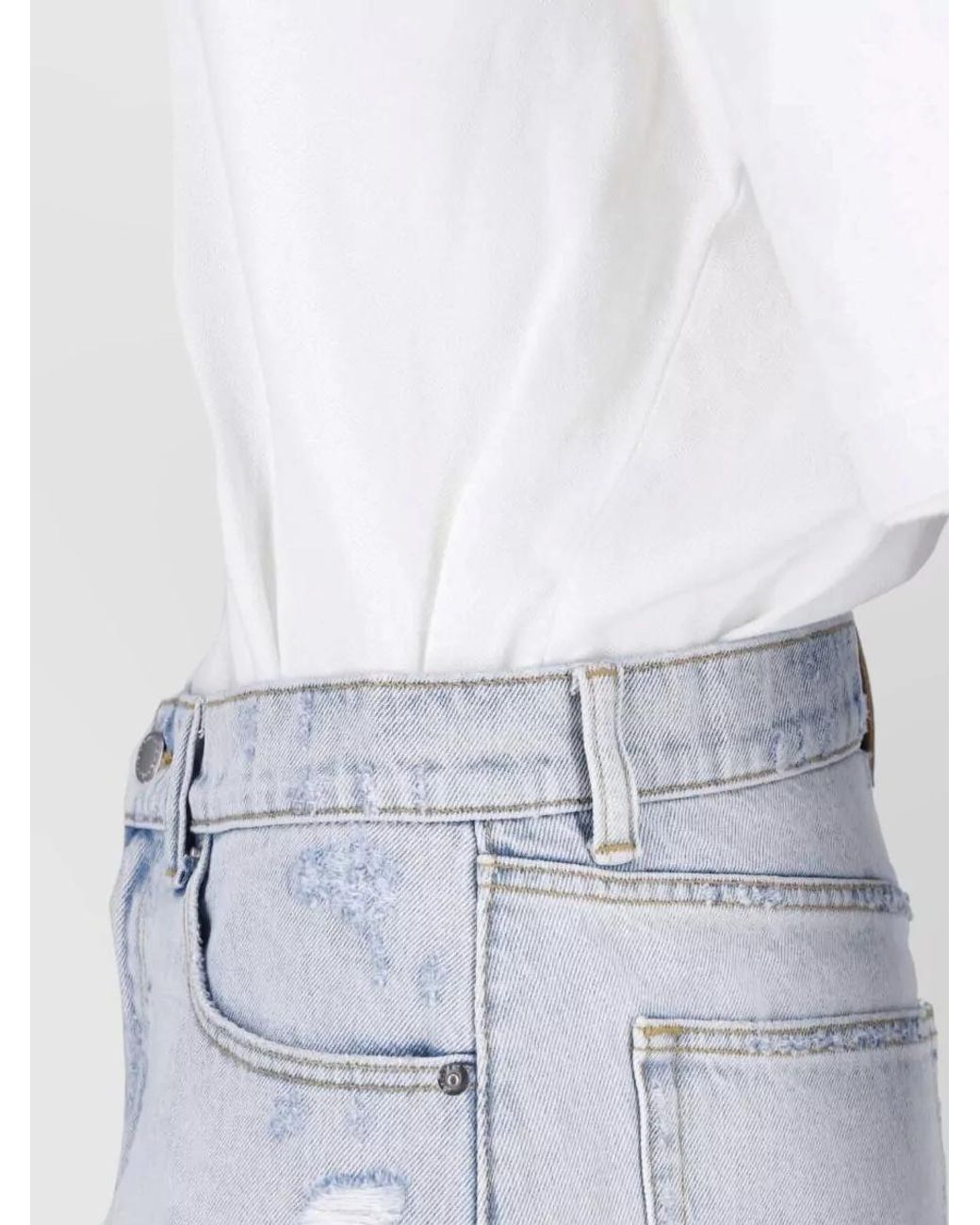 Alexander Wang White Denim Asymmetric Mini Polo Dress