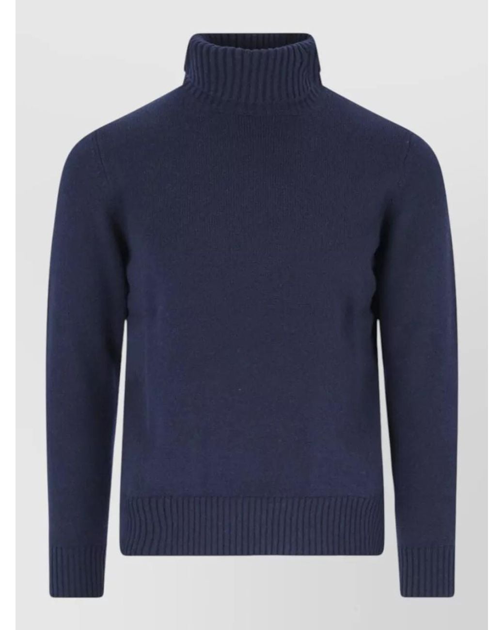 Drumohr Blue Cashmere Crewneck Jumper for men
