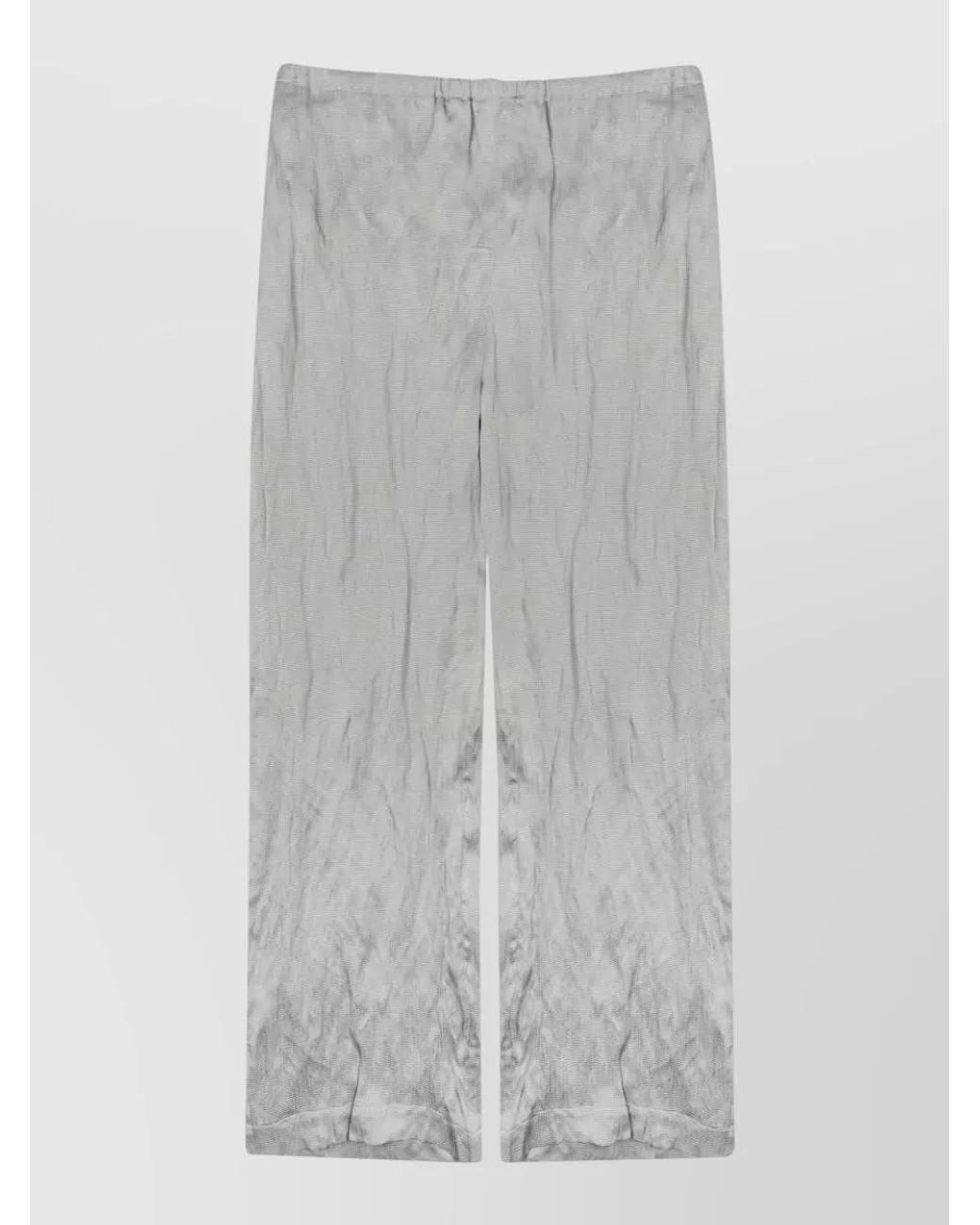 Alysi Gray Textured Viscose Trousers