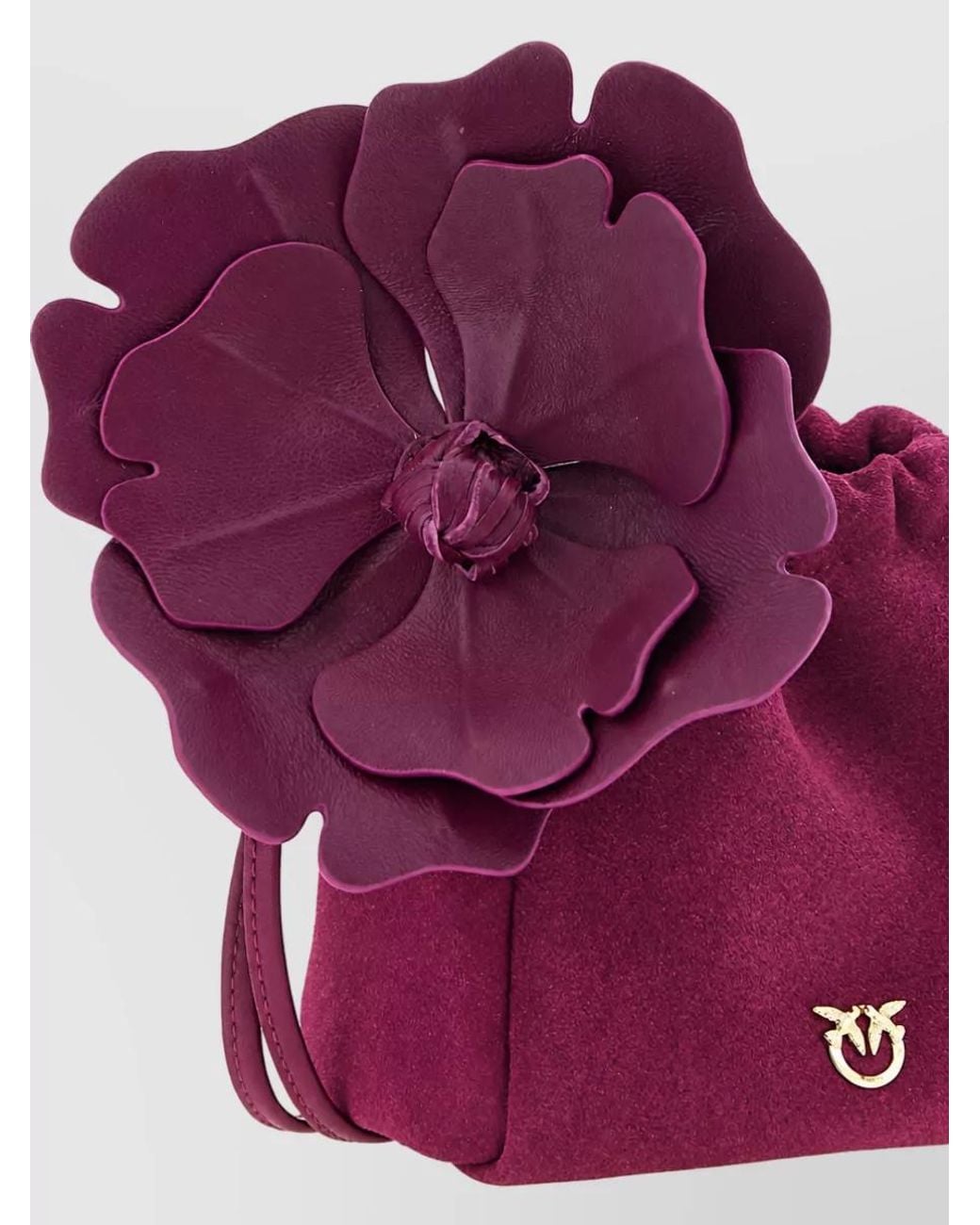 Pinko Pink Flower Suede Mini Bag