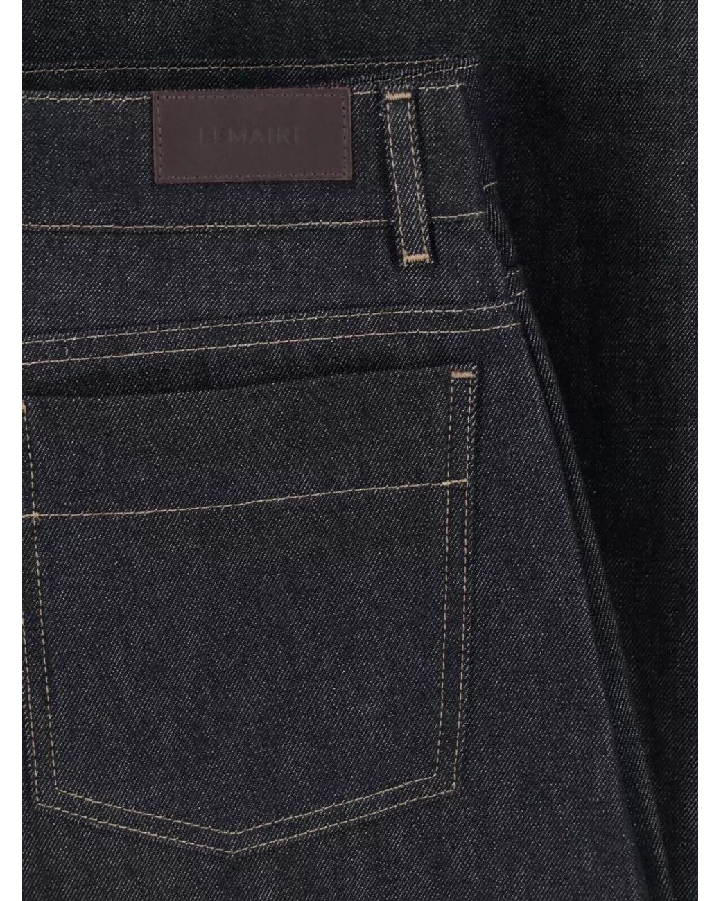 Lemaire Blue High-Rise Wide-Leg Trousers
