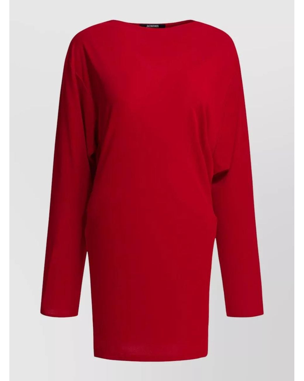 Jacquemus Red Viscose Cutout Long-Sleeve Mini Dress