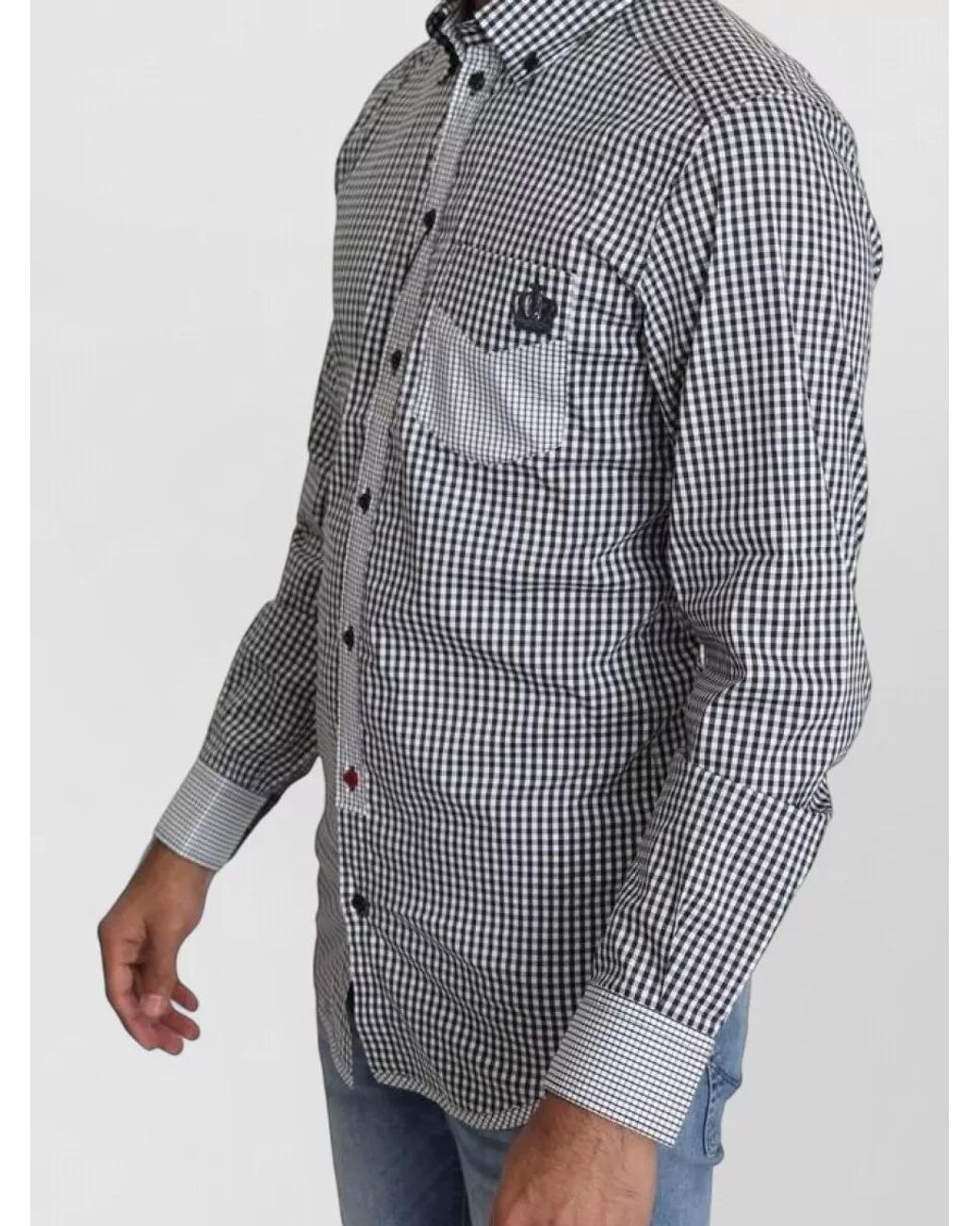 Dolce & Gabbana Gray Checked Slim-Fit Shirt for men