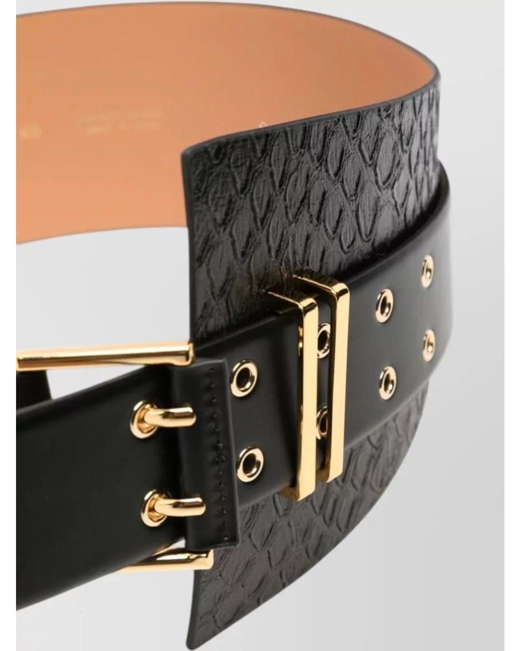 Elisabetta Franchi Black Snake-Effect Belt