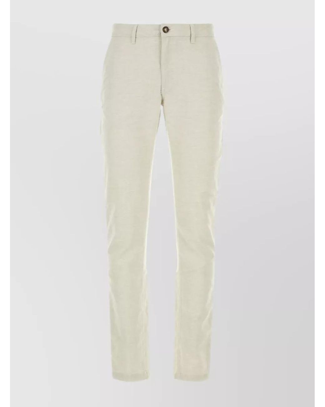 Saint James White Linen Blend Straight-Leg Trousers for men