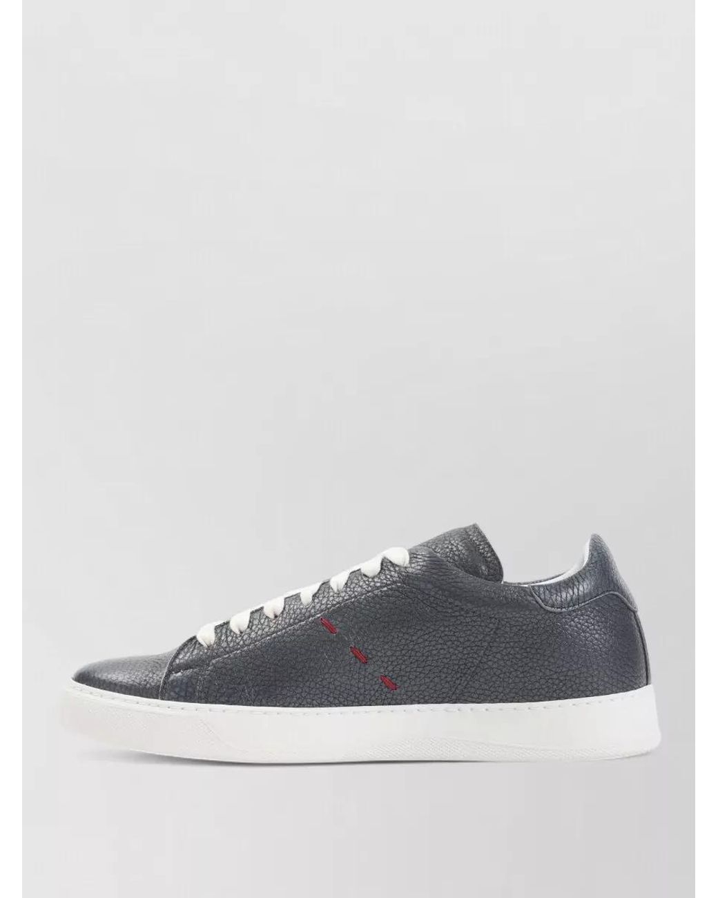 Kiton Metallic Leather Low-Top Sneakers for men