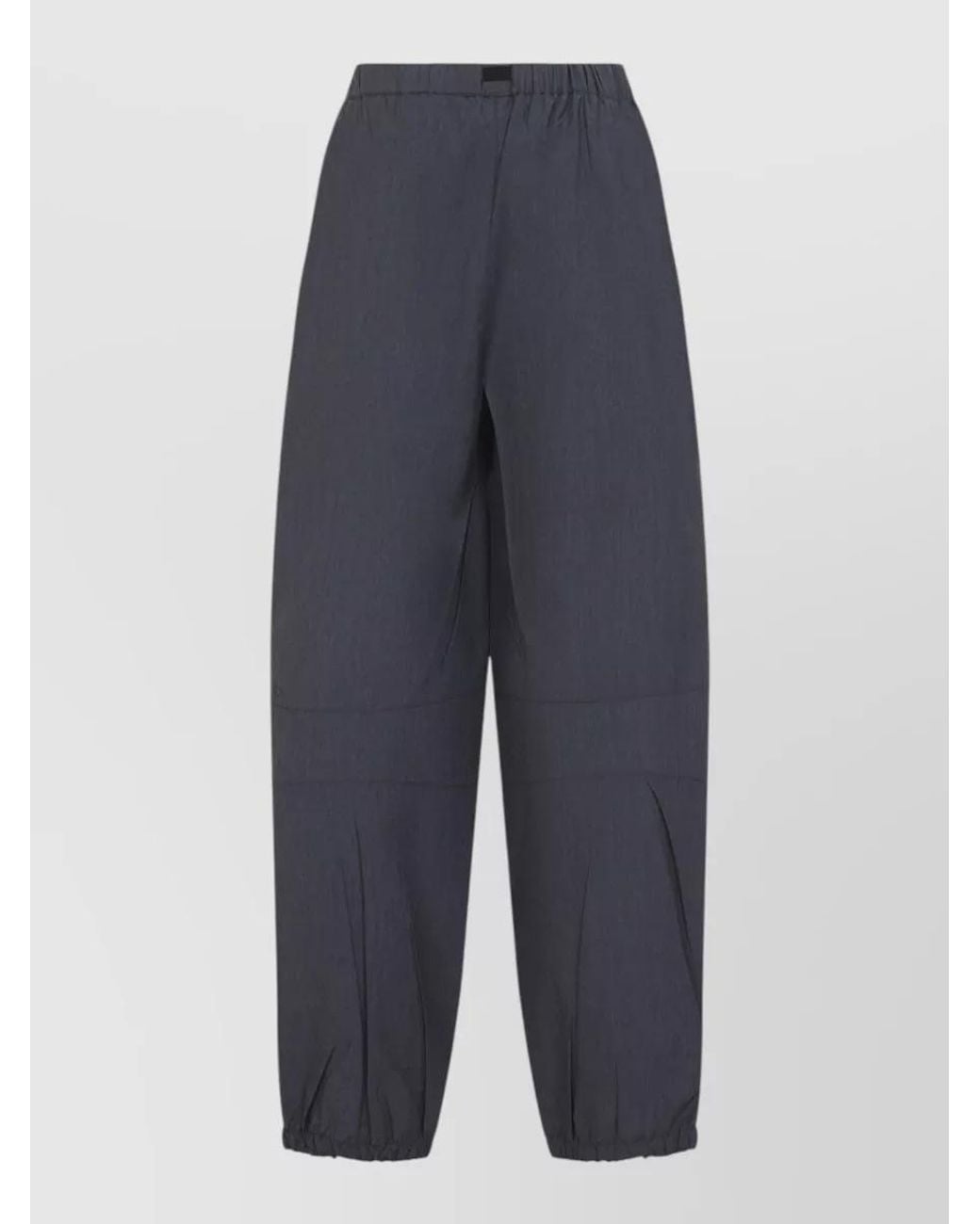 Prada Blue Wool And Mohair Wide-Leg Drawstring Pants