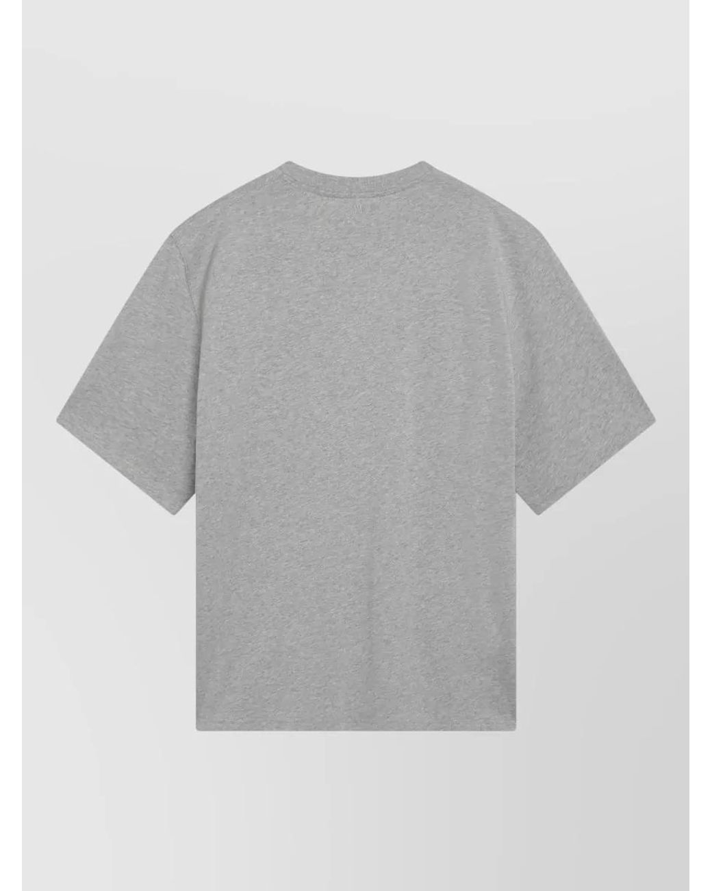 AMI Gray Logo-Print T-Shirt for men