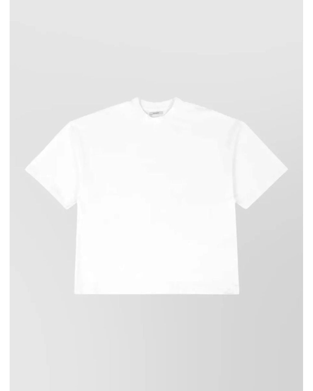 Entire studios White Cotton Oversized Ribbed Crew Neck Short Sleeve T-Shirt for men