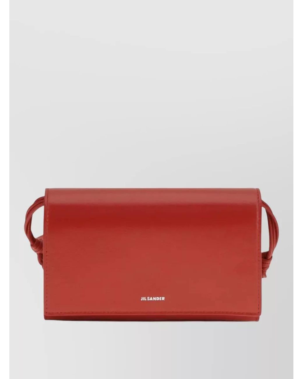 Jil Sander Red Leather Crossbody Wallet On Chain