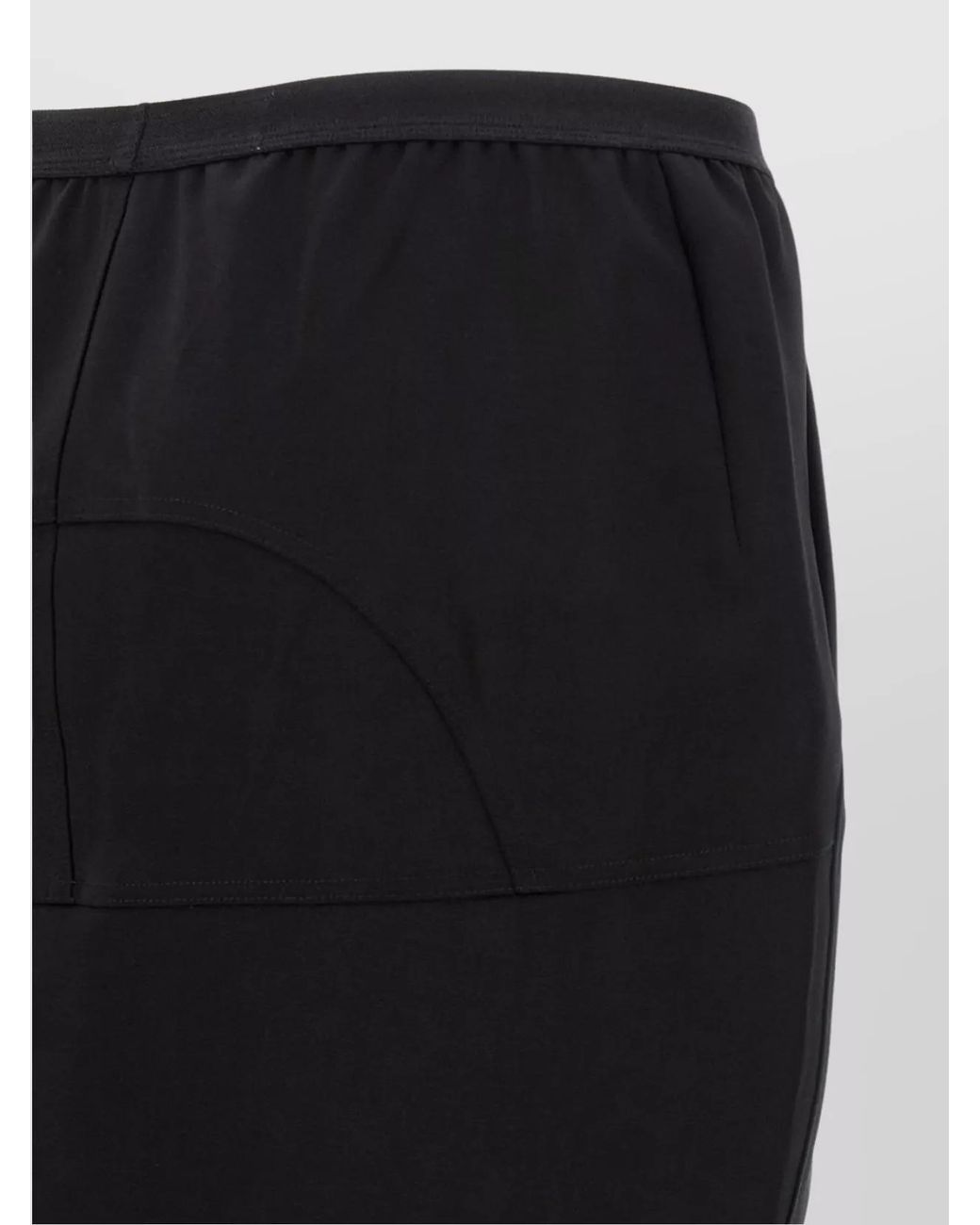 Rick Owens Black Wool Straight Skirt