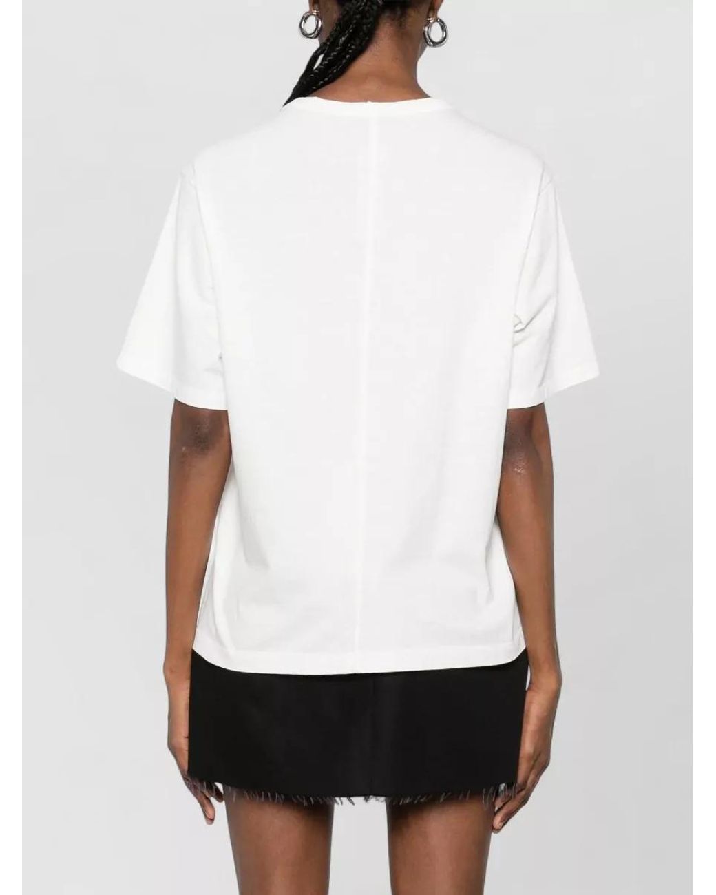 Rick Owens White Cotton Crew Neck Short Sleeve T-Shirt